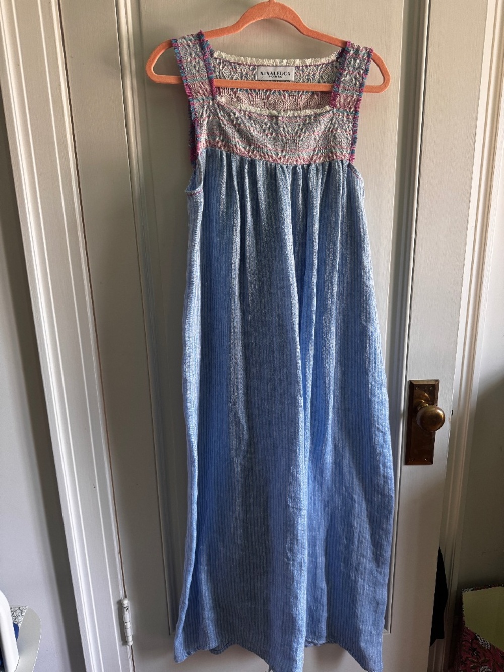 Nina Leuca Lumi Dress Blue with pinstripe